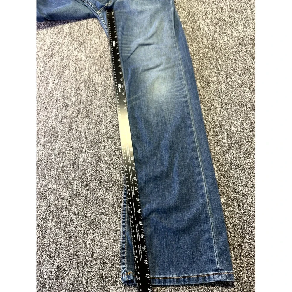 Levis 527 Jeans Mens 34x34 Blue Denim Cotton Slim Fit Medium Wash Bootcut Leg